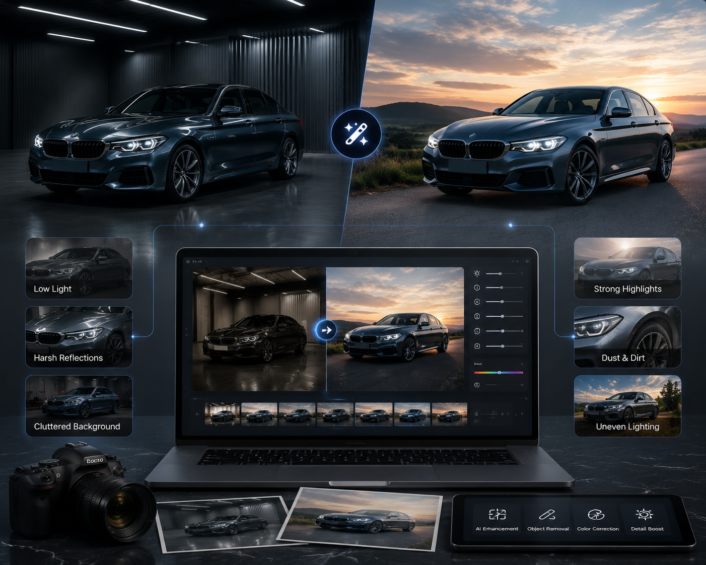 AI car photo editor
