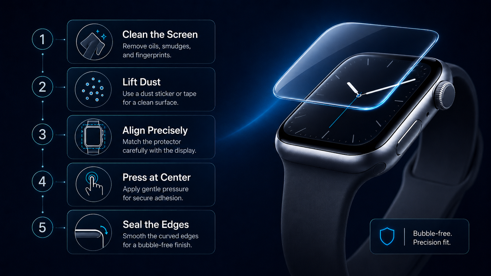 Curved Glass Apple Watch Screen Protector