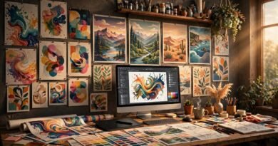 AI generated poster artwork created with a free AI poster workflow