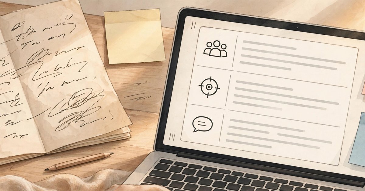 Turning a handwritten writing brief into structured sections for an AI assistant