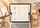 A writer using a step by step AI writing workflow at a desk with notes and a laptop