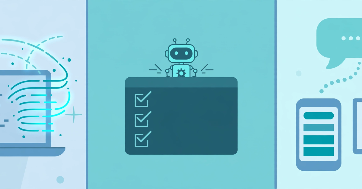 Flat infographic illustration of the three workflows used by the best AI coding tools: editor autocomplete, terminal coding agent, and prompt-to-app builder