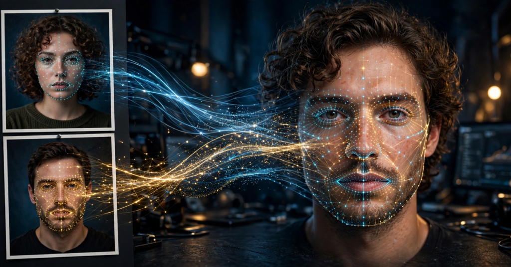 Step-by-step guide on how to swap faces in a photo using AI tools and manual editing