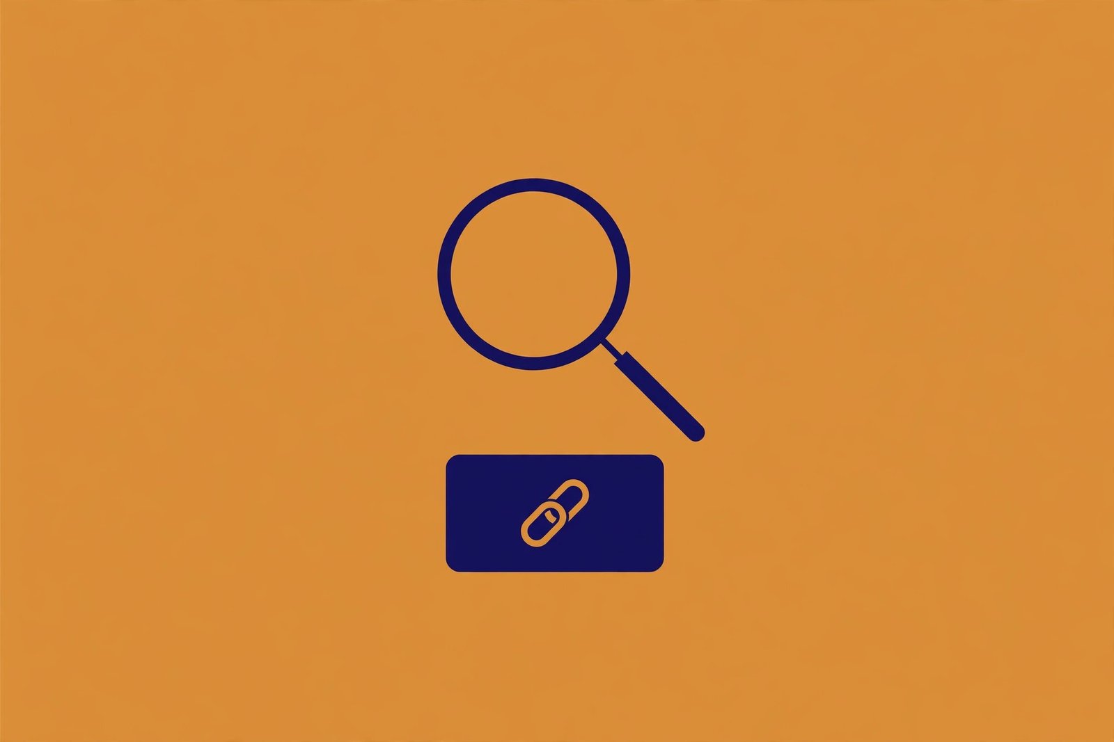 Duotone minimal illustration of a magnifying glass over a brand mention notification card